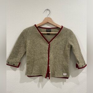 Vintage Y2K Abercrombie & Fitch LambsWool Blend Cardigan Floral Detail RARE